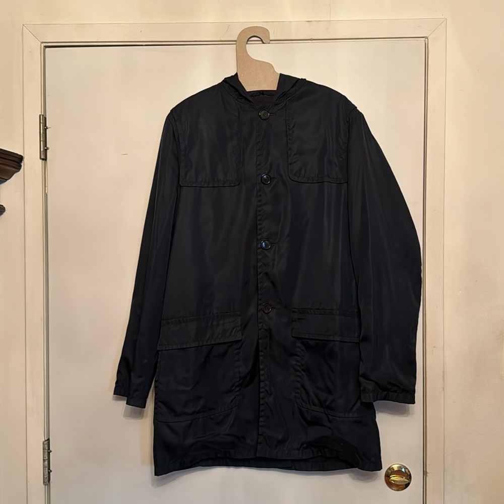 Prada black nylon coat for me.